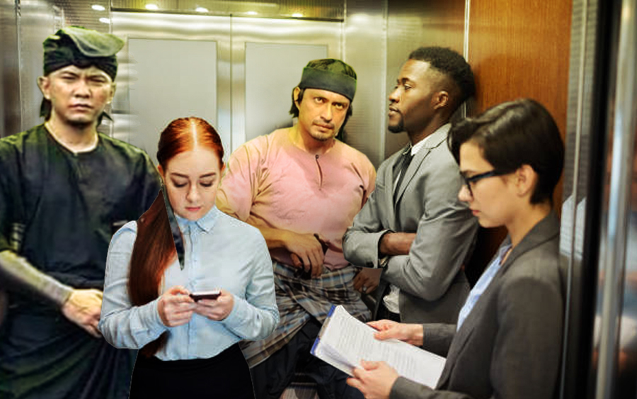 mat kilau naik lif elevator perangai annoying masyarakat