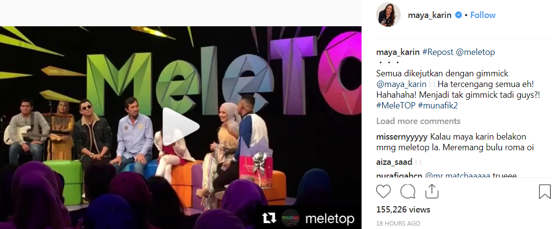 maya karin kongsi momen muntah darah dalam program meletop 2