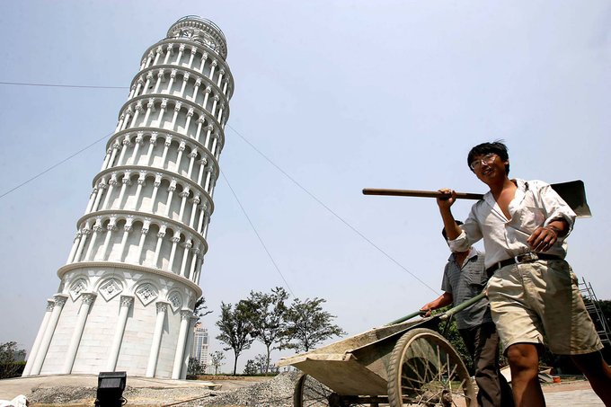 menara condong pisa di china