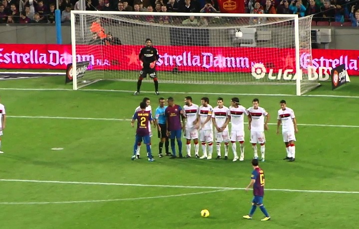 messi freekick