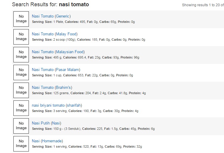 myfitnesspal carian makanan dan nilai kalori