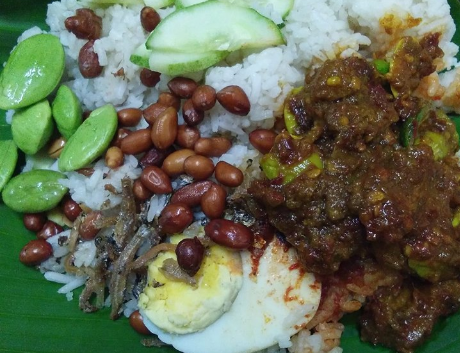 nasi lemak daging belado petai 438