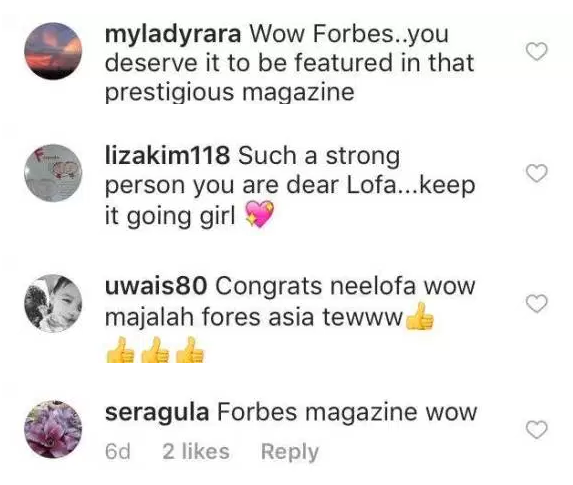 neelofa muncul dalam forbes 2