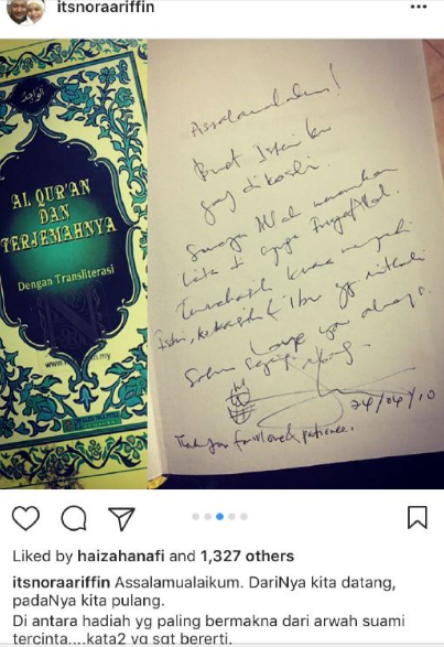 nora dedah hadiah dan nota terakhir johan nawawi 1