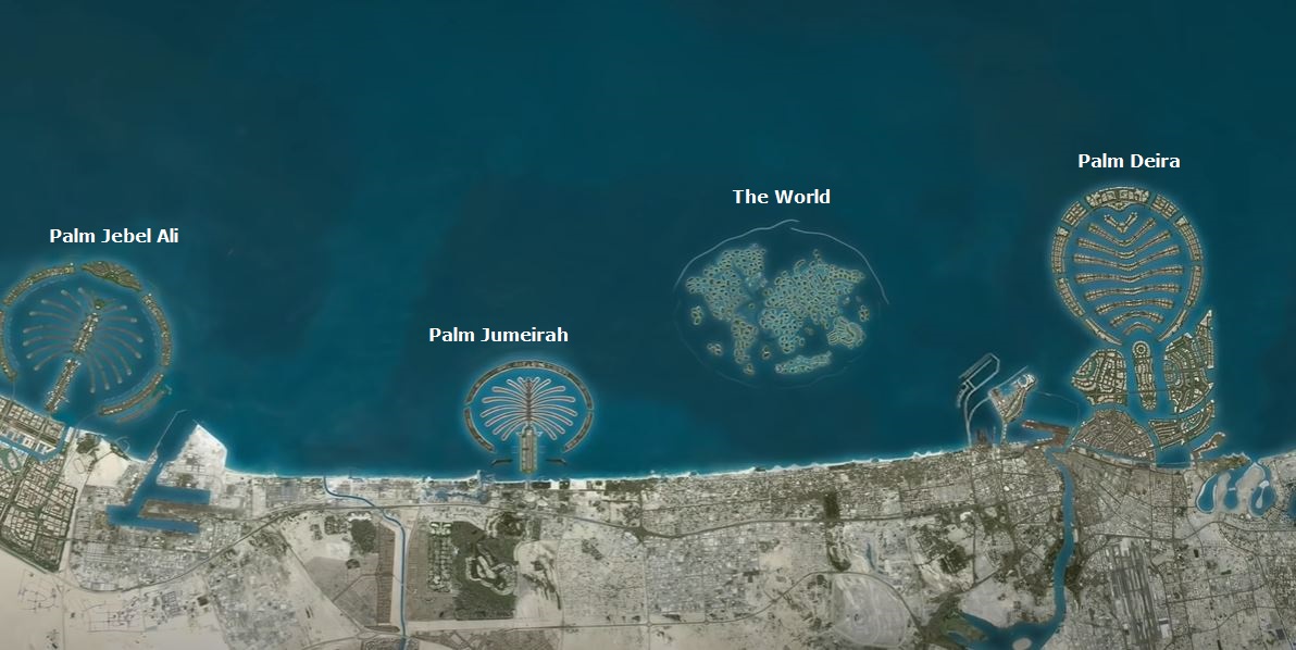 palm jumeirah palm jebel ali palm deira the world