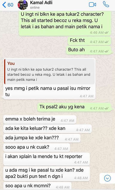 panas zahirah macwilson tayang foto perbualan whatsapp dengan kamal adli 5