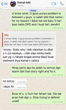 panas zahirah macwilson tayang foto perbualan whatsapp dengan kamal adli 7