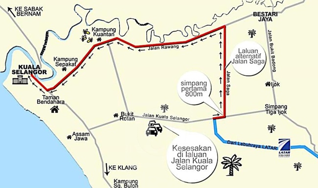 pelan laluan alternatif pengguna lebuhraya latar sempena thaipusam