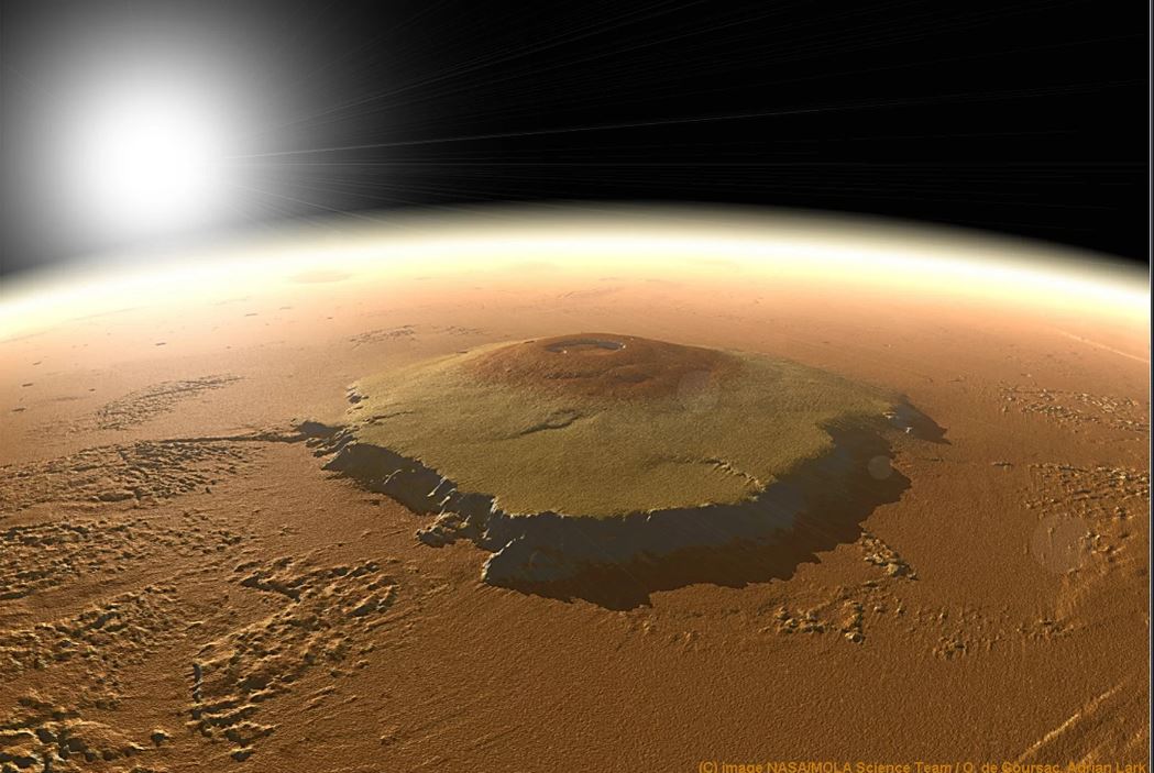 pemandangan olympus mons yang dijana oleh komputer