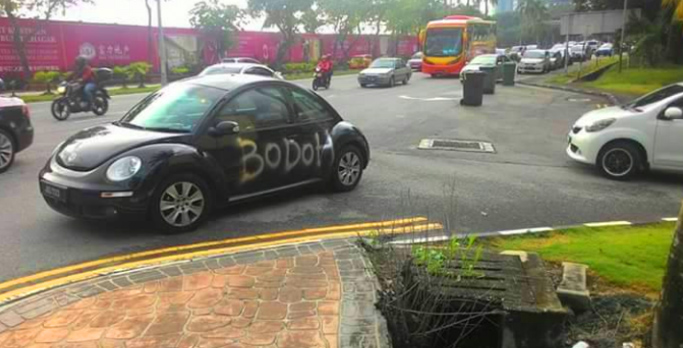 pemandu bodoh kereta di cat bodoh