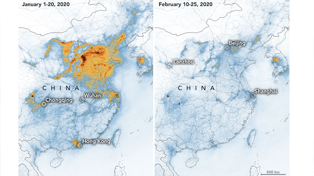 pengurangan pencemaran di china akibat coronavirus