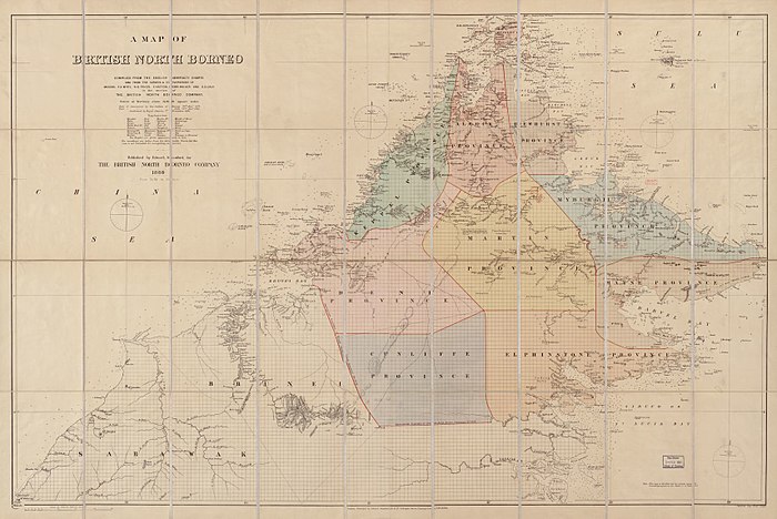 peta borneo utara british north borneo
