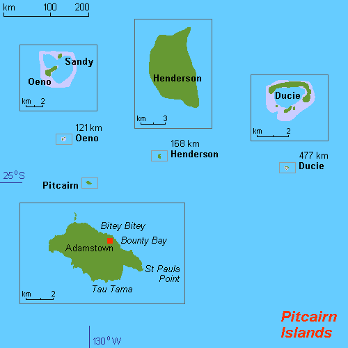 peta kepulauan pitcairn