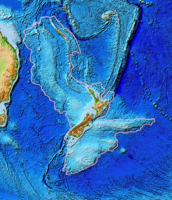 peta topografi zealandia