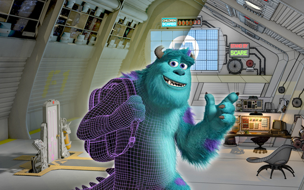 pixar wireframe monster inc