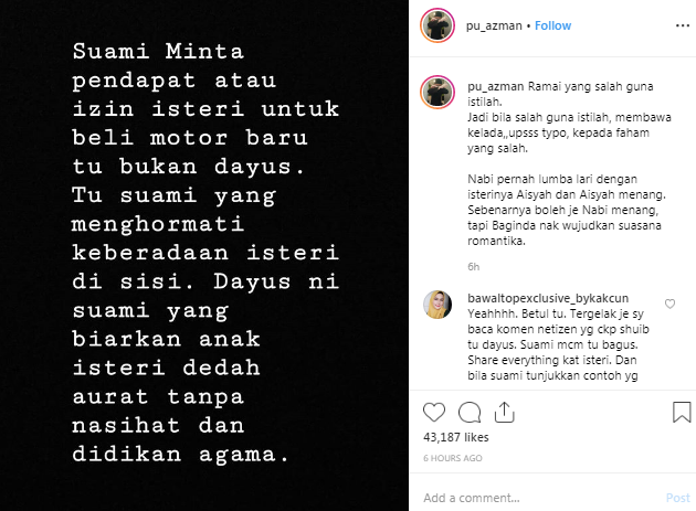 pu azman bersuara isu shuib dikatakan suami dayus 2