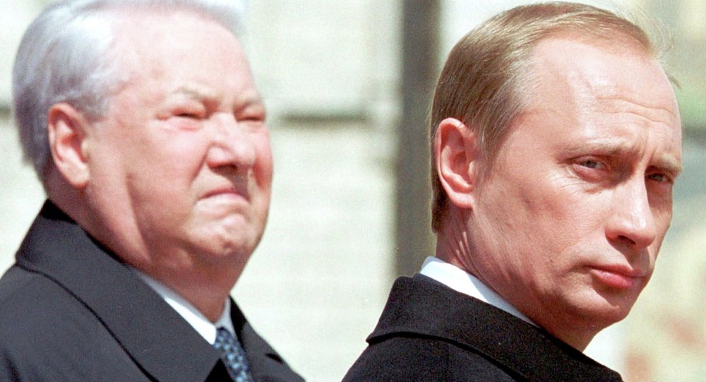 putin dengan boris yeltsin