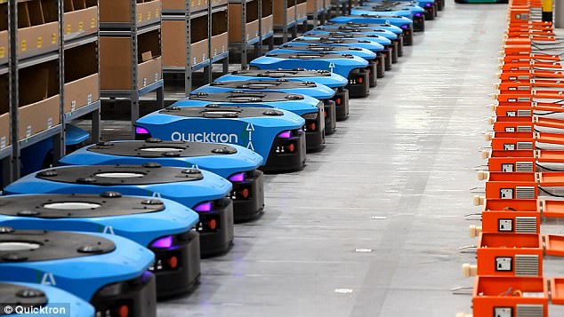 robot ciptaan quicktron gudang alibaba