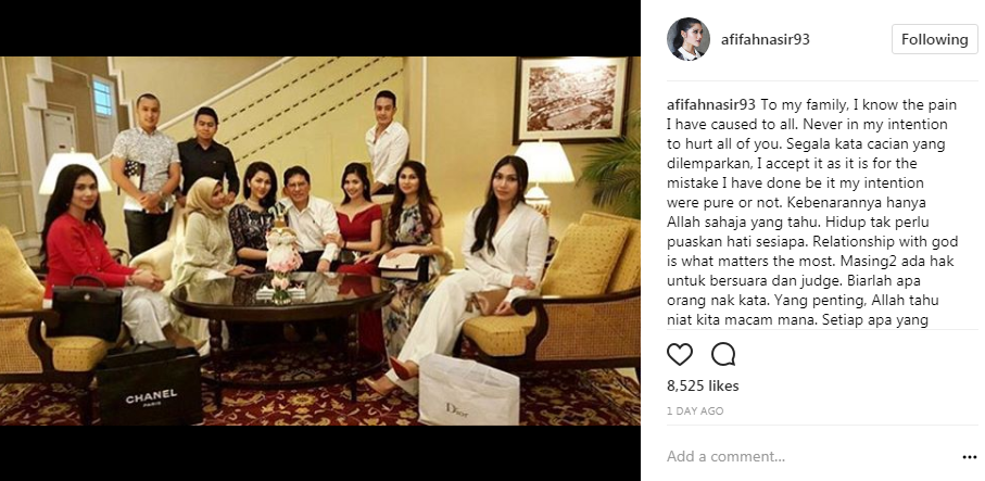 sekian lama menyepi ini kenyataan pertama kali afifah nasir di media sosial 2