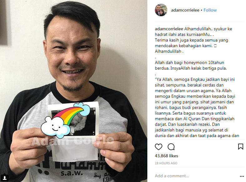 selepas 10 tahun akhirnya adam corrie bakal jadi bapa 2