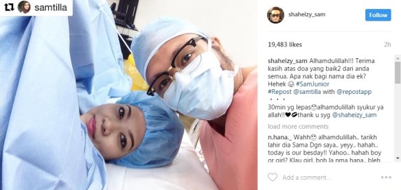 shaheizy sam dan syatilla melvin disahkan timang bayi lelaki 1