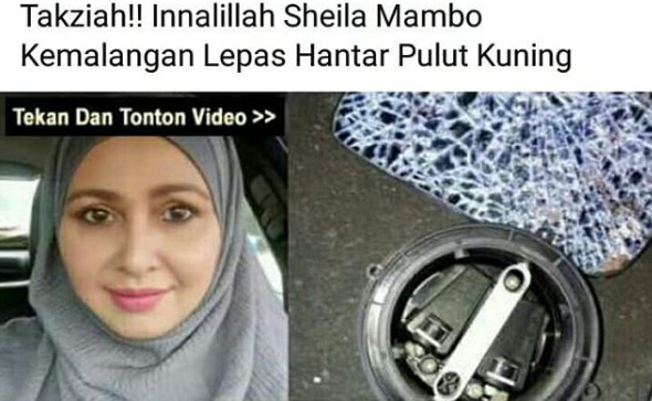 sheila mambo kemalangan didakwa meninggal dunia