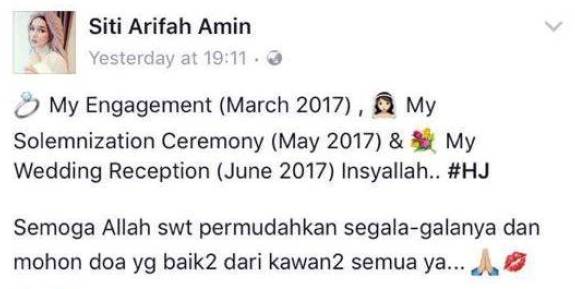 siapa bakal isteri hafiz hamidun