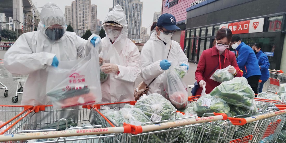 simpan bekalan makanan kerana lockdown di wuhan