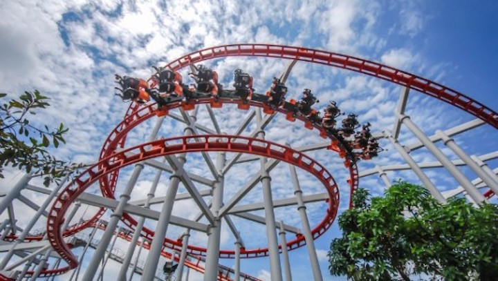 sky scream mempunyai campuran pusingan dan lengkok 360 darjah yang boleh memeningkan