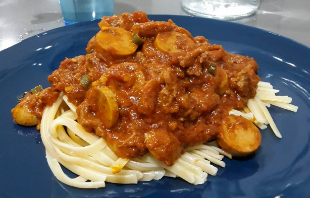 spaghetti pedas berasap ala kampung