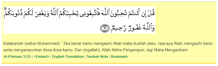 surah ali imran ayat ke 31