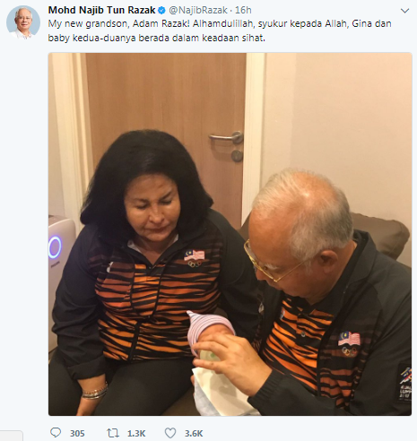 tahniah perdana menteri najib razak dapat cucu lelaki 2