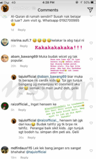 tajul mengamuk di instagram 2