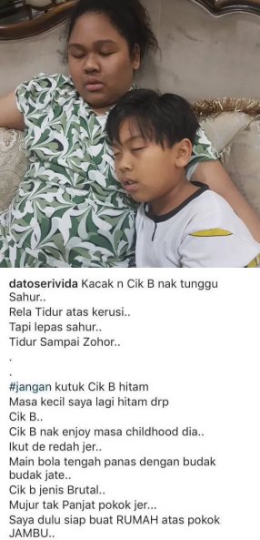 tak tahan dihina datuk seri vida tayang wajah anak waktu kecil dedah punca sebenar cik b berkulit hitam 2