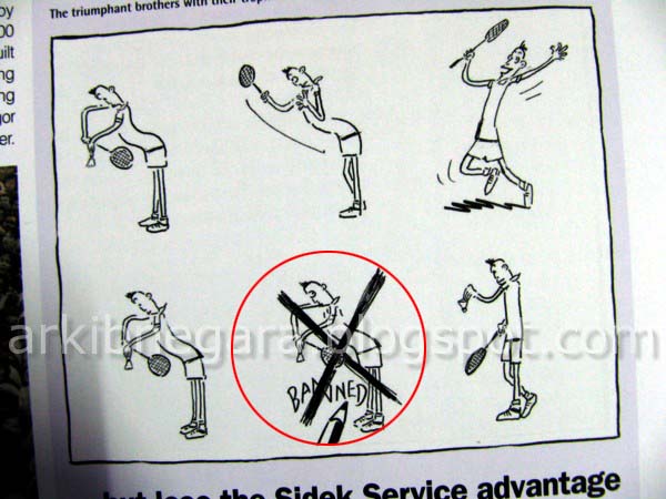 teknik servis sidek yang diharamkan oleh persekutuan badminton antarabangsa