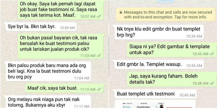 testimoni pejual peniaga palsu