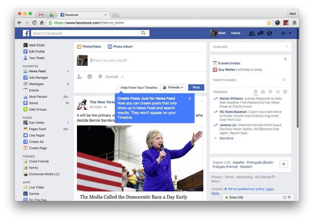 timeline facebook sharing