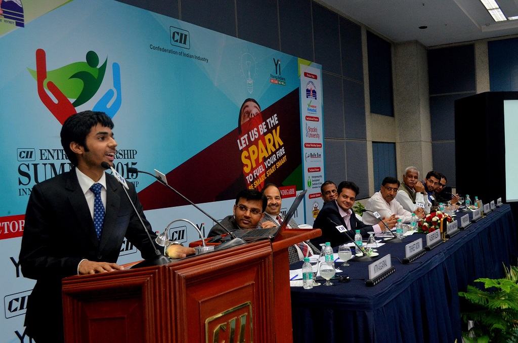 trishneet arora founder tac security solutions addresss cii entrepreneurship summit 2015 395