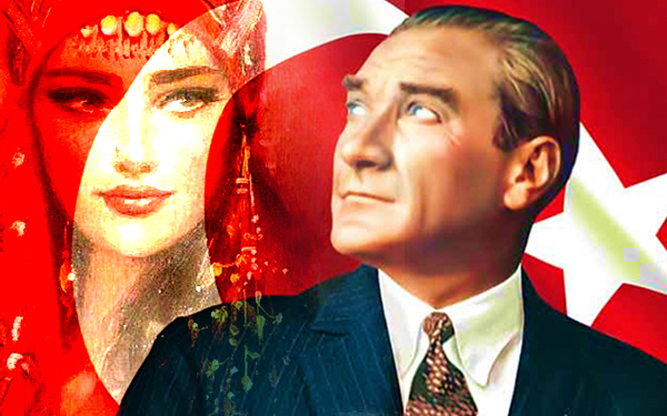 turkish flag ataturk girl