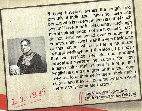 ucapan lord macaulay di parlimen british pada tahun 1835