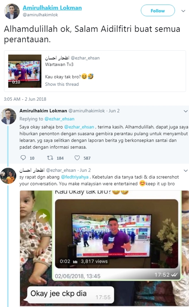 wartawan tv3 menyanyi lagu raya ketika liputan secara langsung dihentam bekas pembaca berita 2