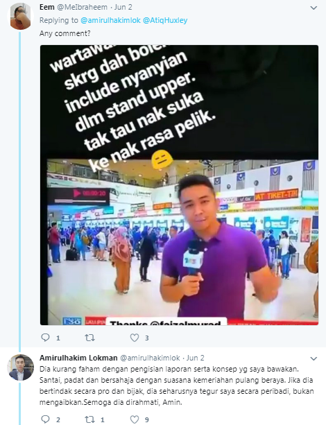 wartawan tv3 menyanyi lagu raya ketika liputan secara langsung dihentam bekas pembaca berita 3