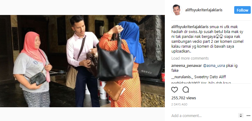 yang bodoh awaklah respon berang datuk aliff syukri isu beri hadiah kepada ibu 2