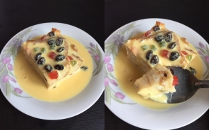 Resepi Puding Roti Kukus Dengan Sos Kastard Lemak Berkrim